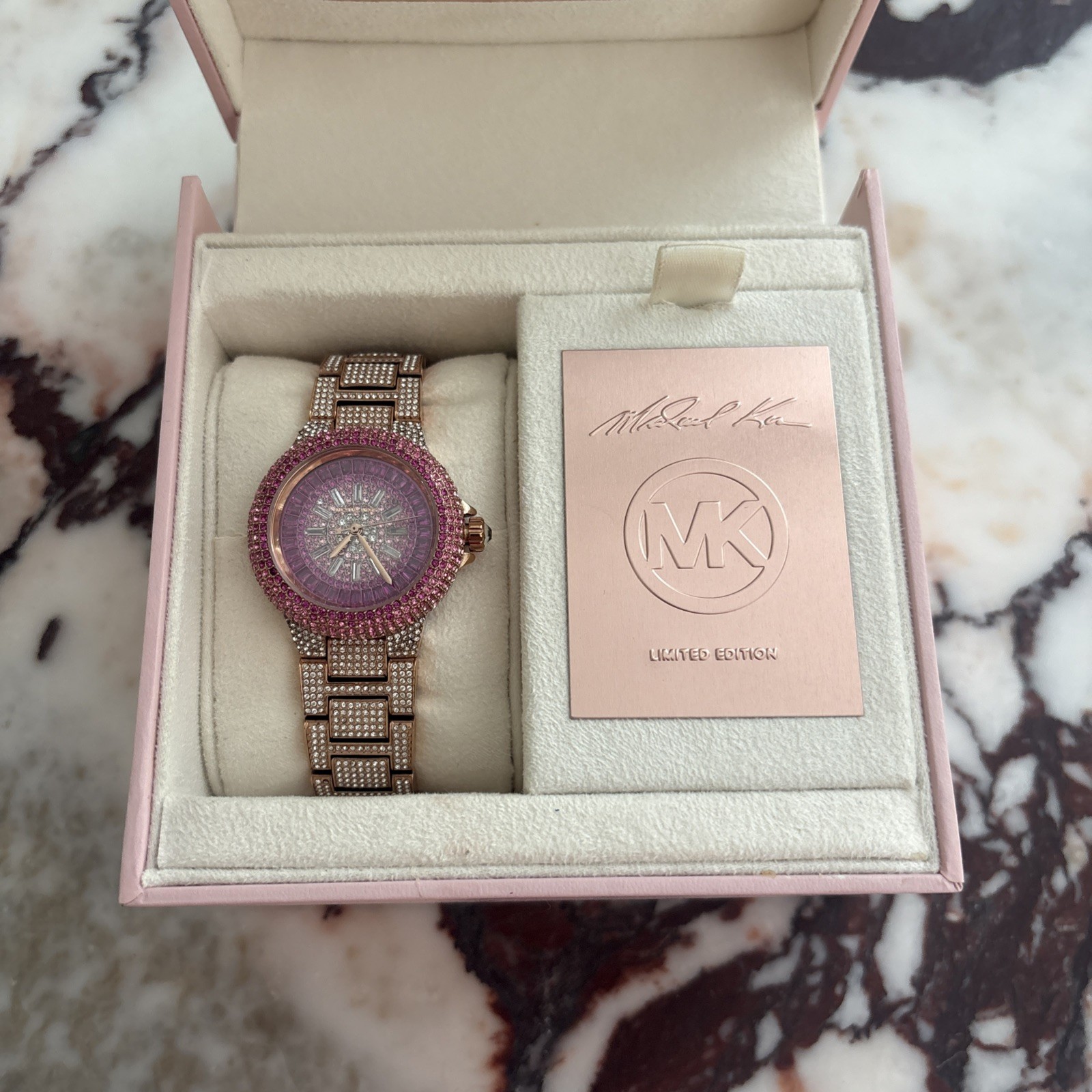 Michael Kors Camille Women’s Watch Limited Edition Rose Gold Tone New In Box