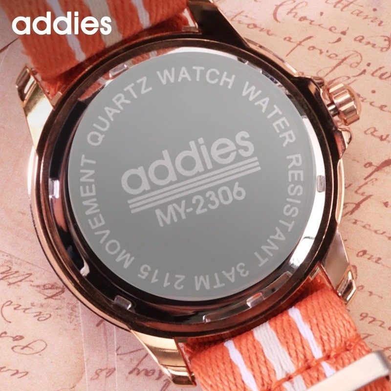 44MM ADDIESDIVE Quartz Diver Sports Watch Men’s Nylon Waterproof Luminous NEW