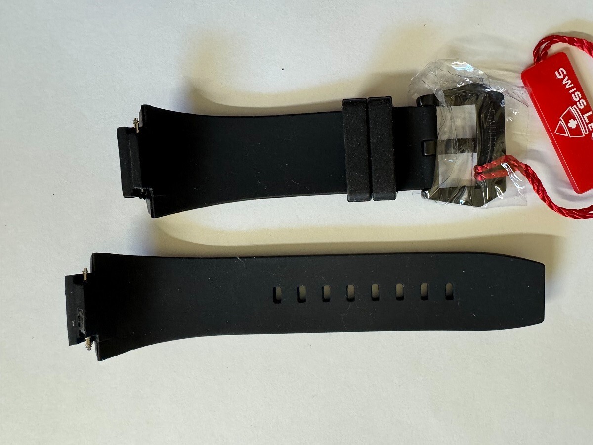 Man’s Swiss Legend Trimix Silicone/Rubber Black watch band strap