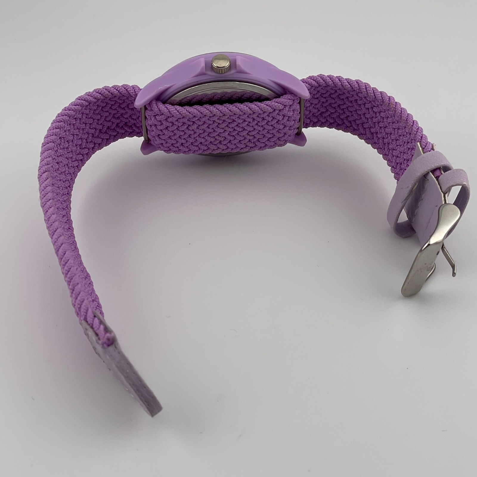 Geneva Womens Watch 39mm Case Purple One Piece Nylon Strap Quartz Analog