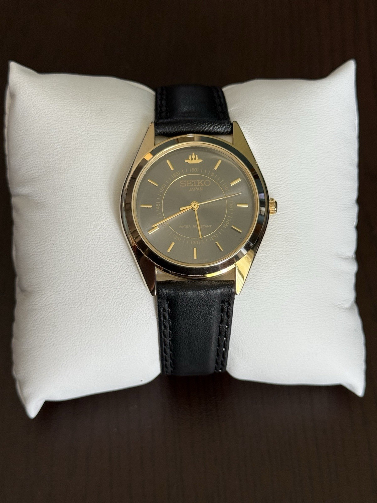 Vintage Seiko 5V30-6Y12R Men’s Quartz Dress Watch Gold Tone 35mm Runs Japan