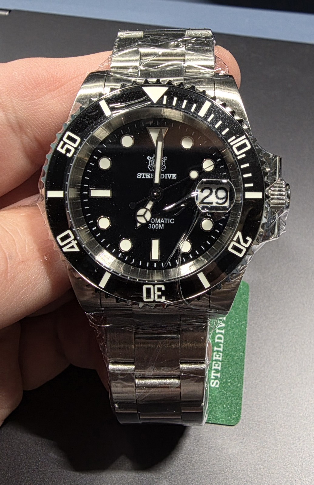 Steeldive Black SD1953 Seiko NH35 Automatic 300m Dive Watch Sapphire With Box