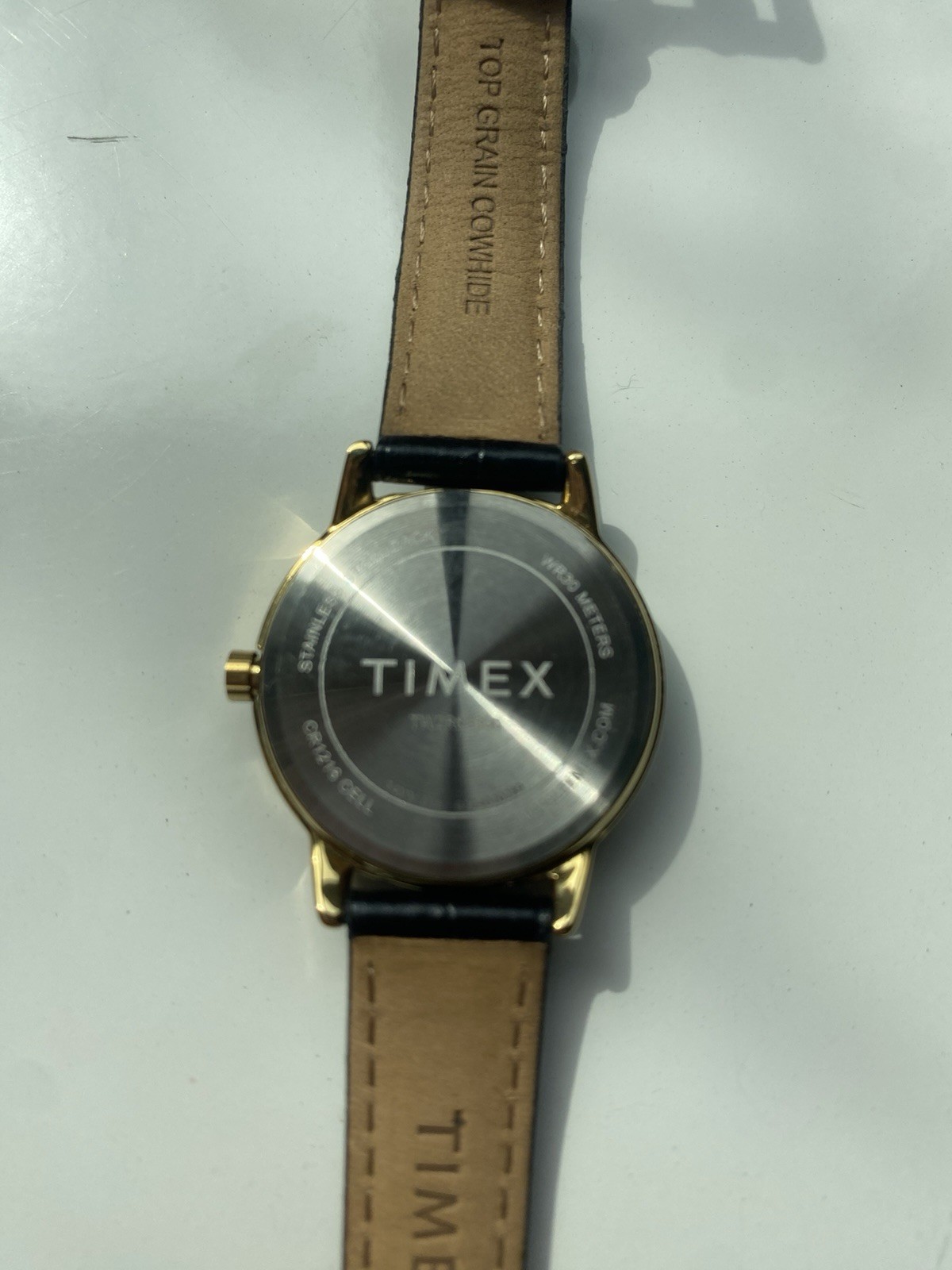 Timex Women’s Gold Tone Watch Leather Strap With Box/ Working /New Battery