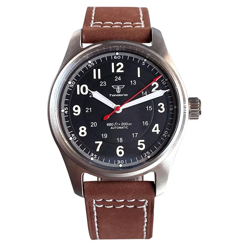Tandorio 39mm Pilot Retro Automatic Mechanical Watch For Japan NH35/ Miyota 8215