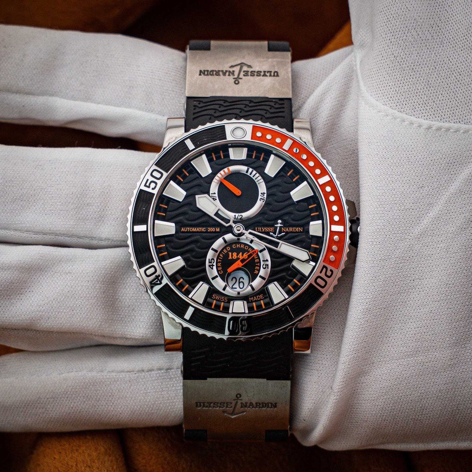 Ulysse Nardin Maxi Marine Diver Orange 45mm Limited Edition Excellent Condition