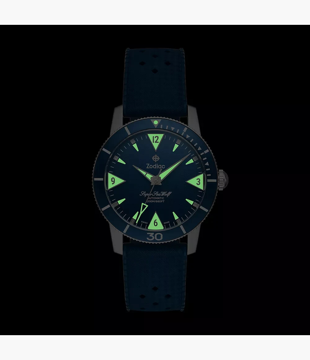 Zodiac ZO9217 Super Sea Wolf Skin Steel 39 mm Blue Dial Automatic Men’s Watch