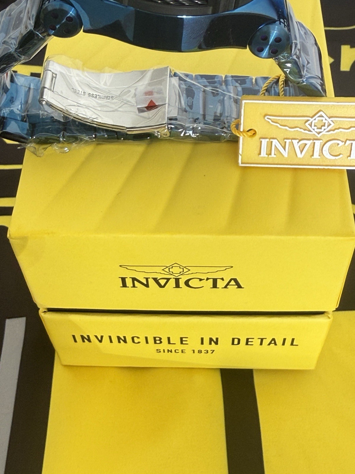Invicta Bolt Phantom 53mm Automatic Skeleton Tachymeter Blue Steel 100M Box