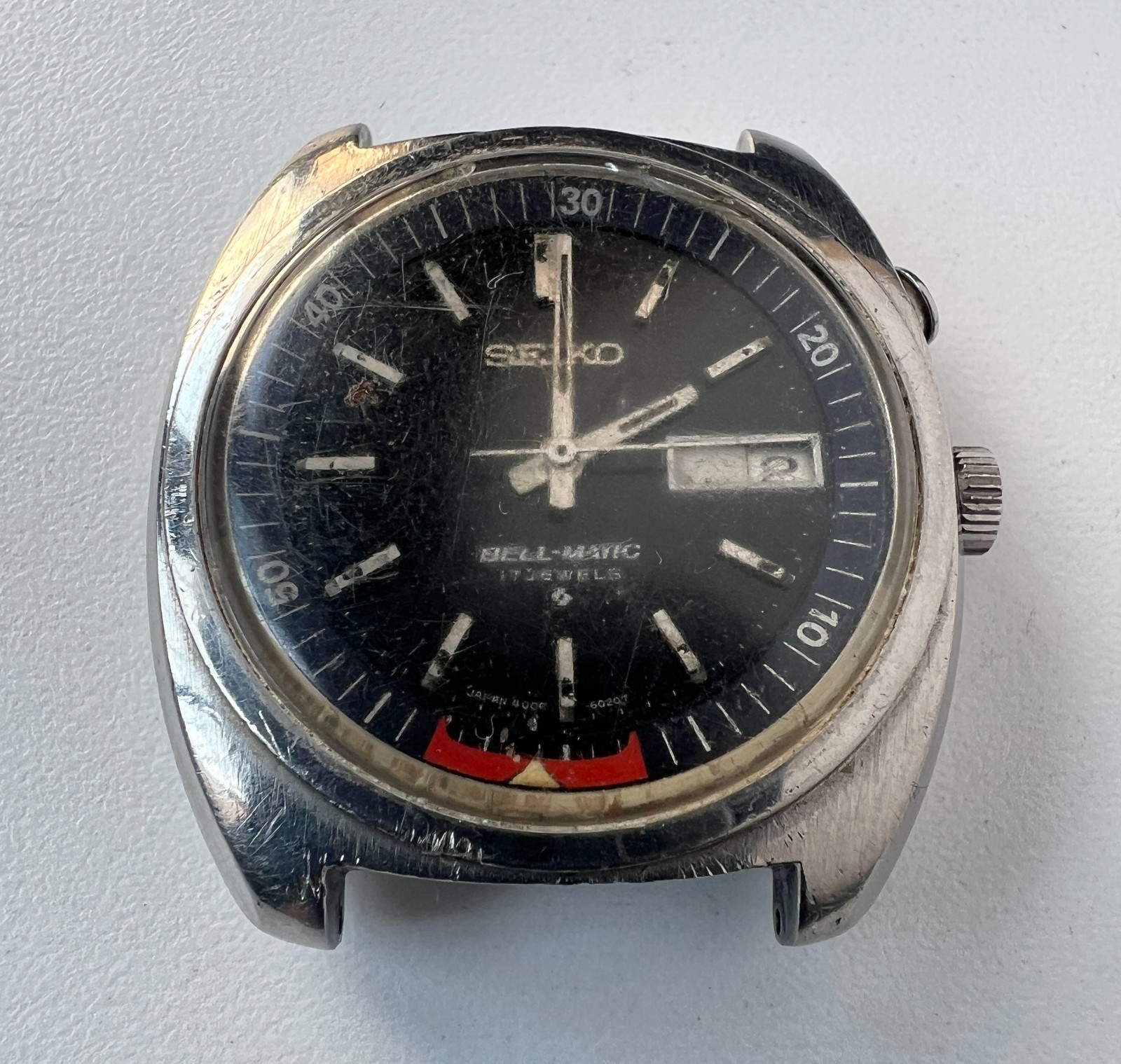SEIKO 4006-6030 Automatic Watch Vintage Mens Bell-Matic Blue Dial To Restoration