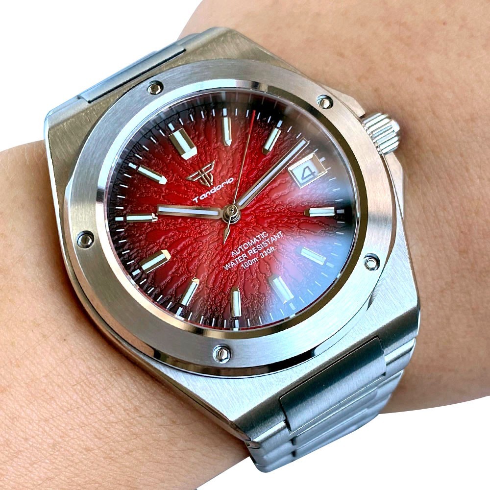 Texture Dial Tandorio NH35 Automatic Watch Sapphire Crystal 10ATM Waterproof Men