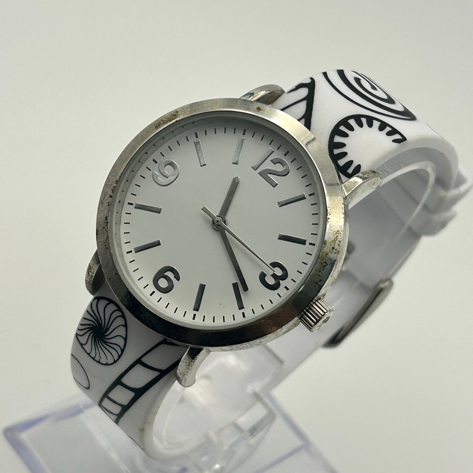 Doodlz Color Your Own 36mm Black & White Silicon Band Working New Battery