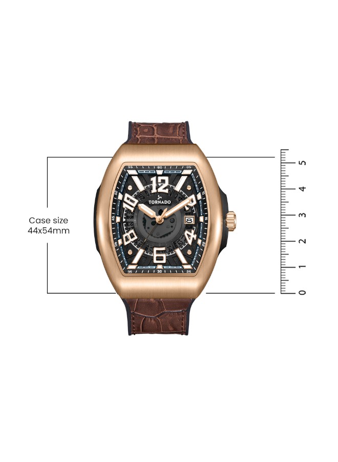 Tornado Aristocrate Men’s Analog Watch | Black Dial, 44mm, 50 m (5 ATM)