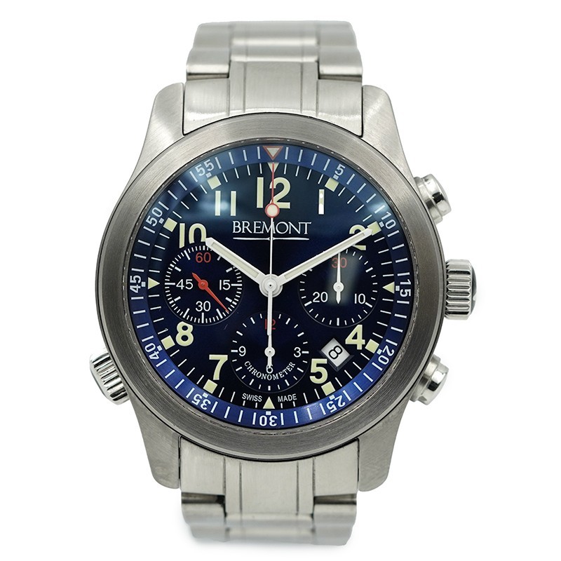 Bremont ALT1- Pilot Blue Chronograph Blue Dial B&P 2012 43mm Stainless Steel