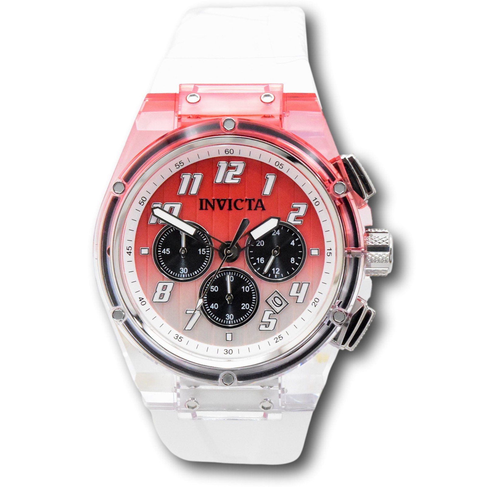 Invicta S1 Rally Prism Color Flip Men’s 44mm Red and White Chrono Watch 47346