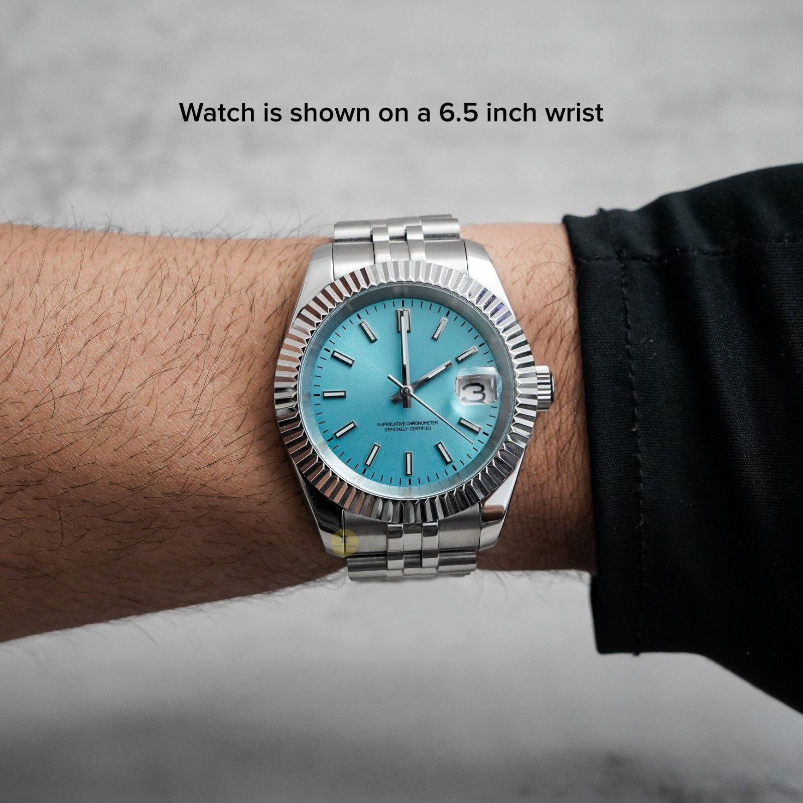 39mm Tiffany Blue No Logo Dial Datejust Style Custom Watch w/ NH35 Movement
