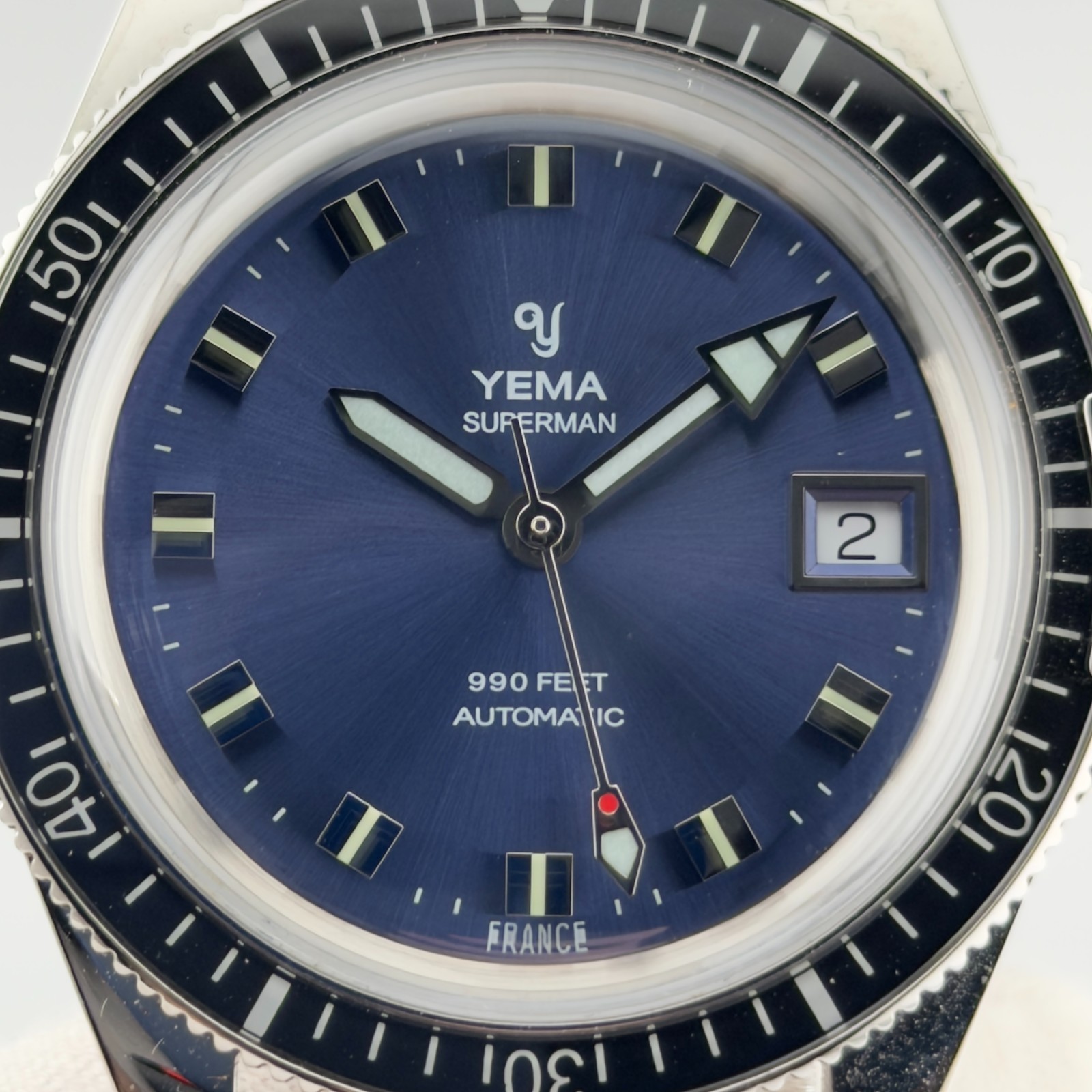 Yema Superman Heritage Blue Purple Sunburst 39mm Automatic Sapphire 300m Diver