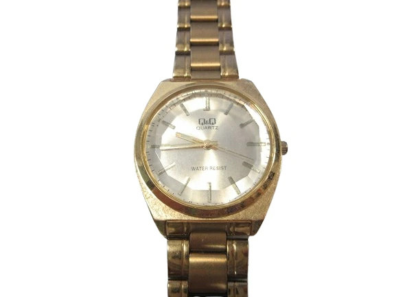 [A1R] Citizen Q and Q Gold Color Stainless Band Men Watch [f8w]
