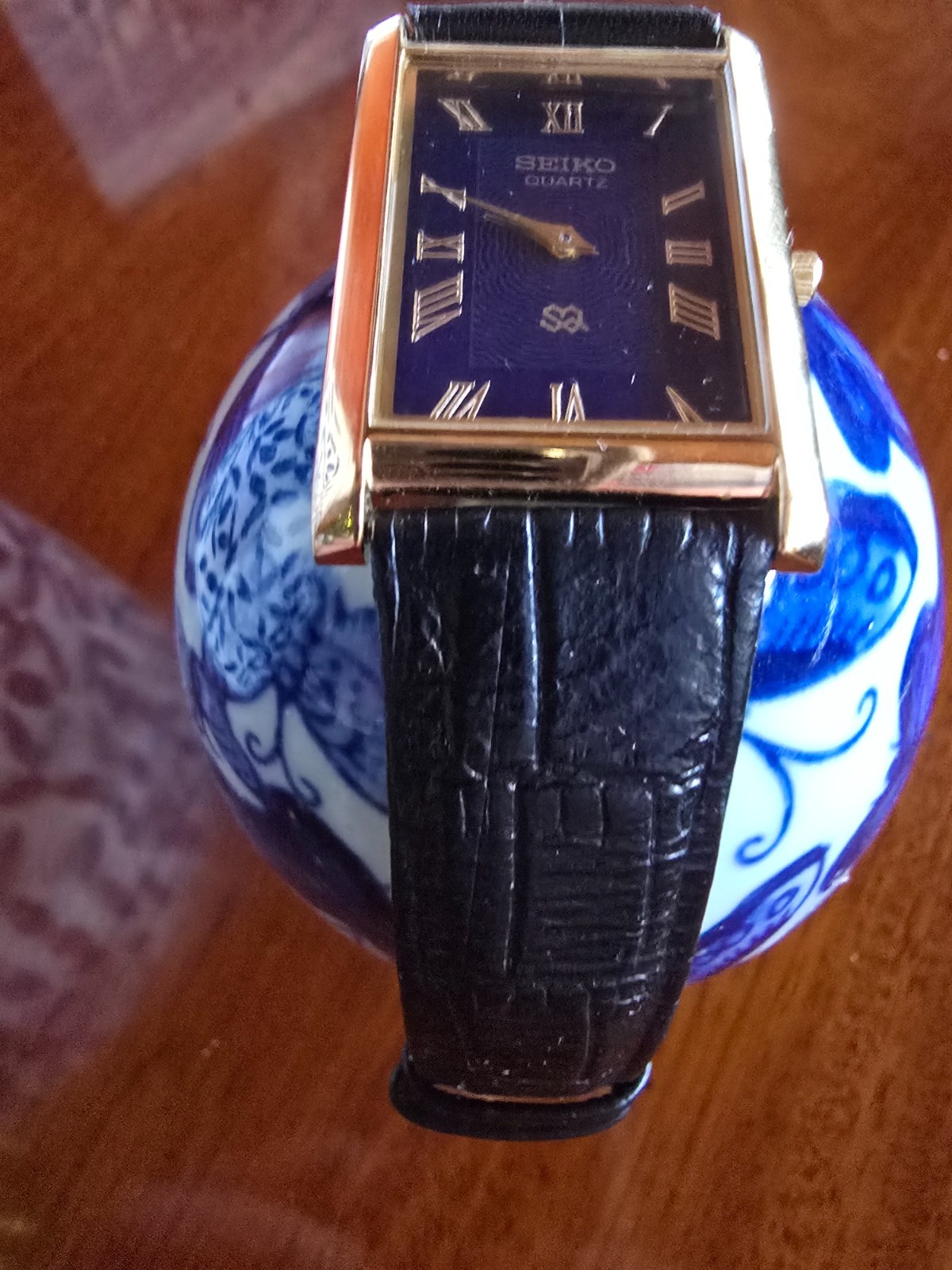 Seiko slim quartz classic blue face gentlemen’s classic watch