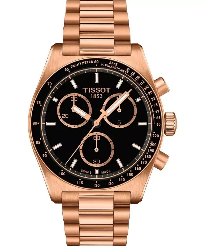Tissot PR516 Chronograph T149.417.33.051.00 Rose Gold PVD Black Dial Men’s Watch