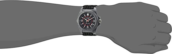 VICTORINOX I.N.O.X. Men’s 241776 Black Carbon Quartz Dive Watch 43mm MSRP $1030