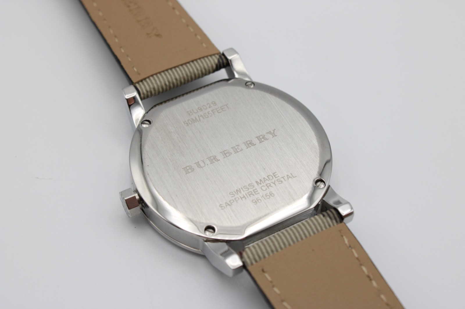 Burberry BU9029 38 MM The City Check Stainless Steel Unisex Swiss Watch