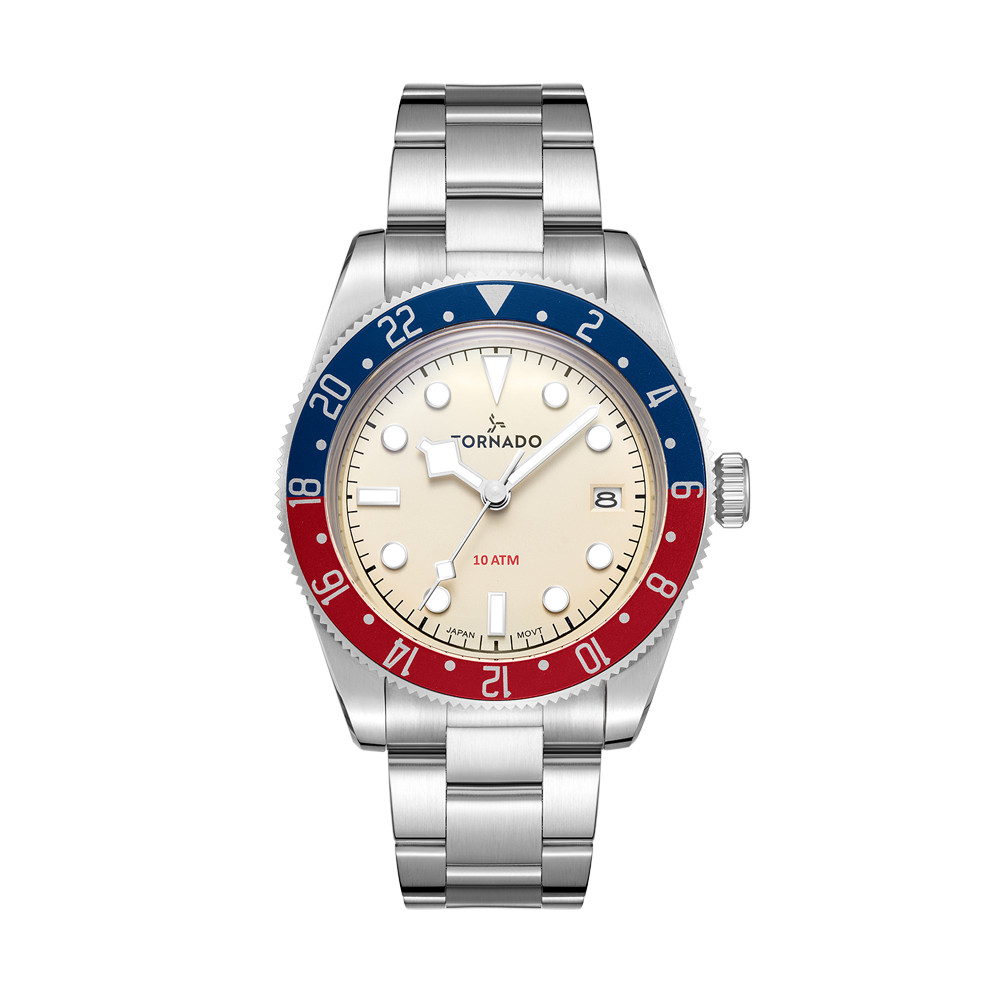 Tornado Lumina Date Just Men’s Analog Watch | Beige Dial, 40mm, 100 m (10 ATM)