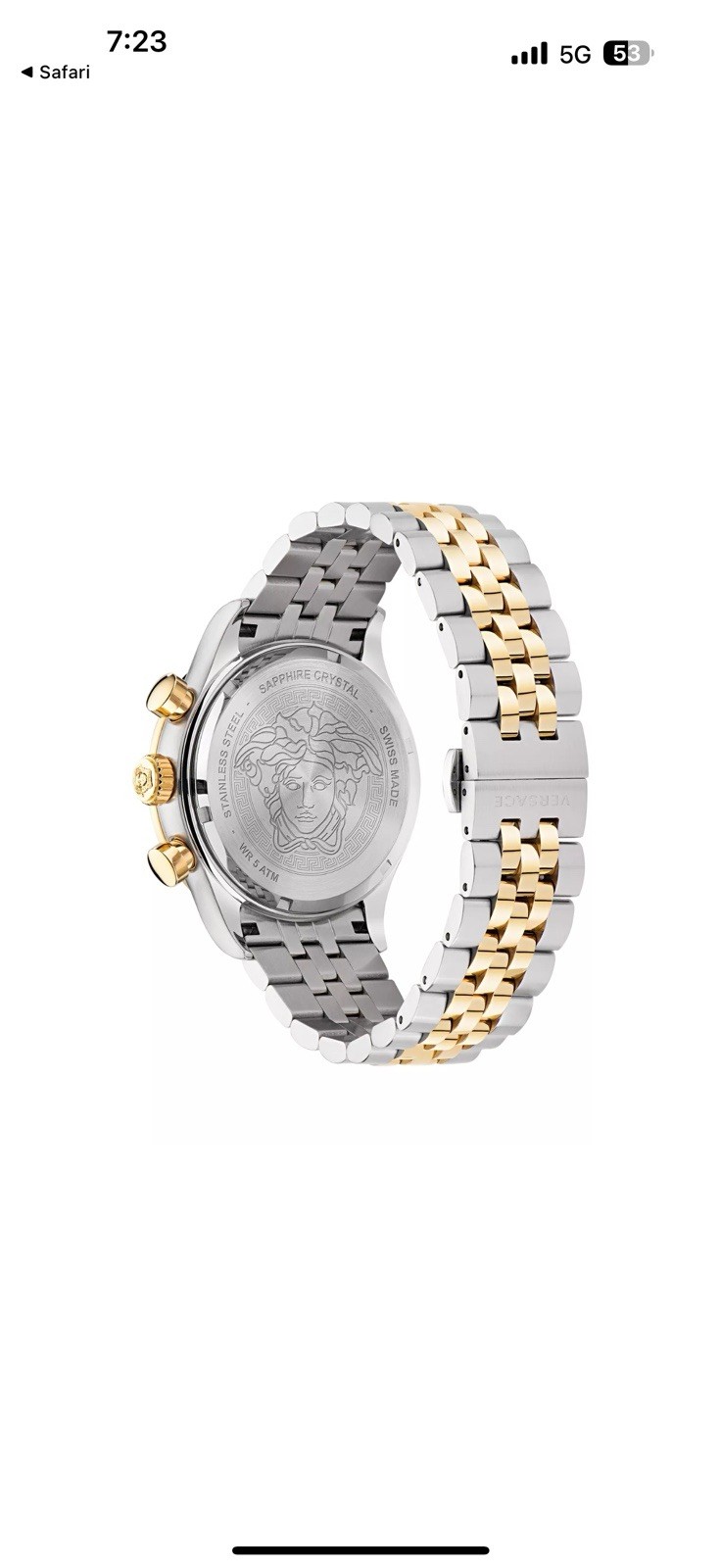 Versace VE2U00422 Hellenyium Chrono white silver gold Steel Men’s Watch NEW