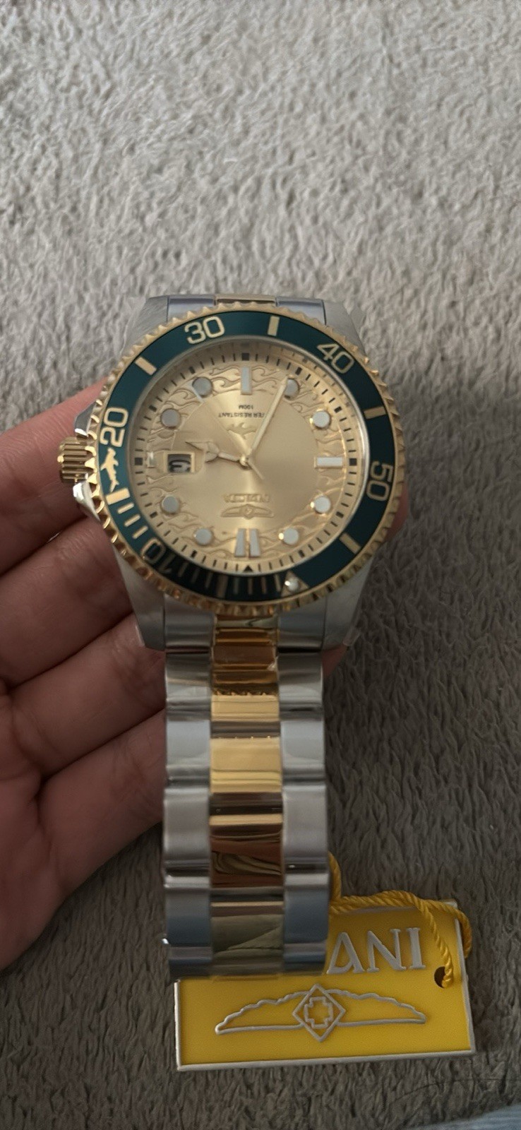 Invicta Pro Diver Men’s Quartz Two-Tone 43mm Blue/Gold Bezel w/Box