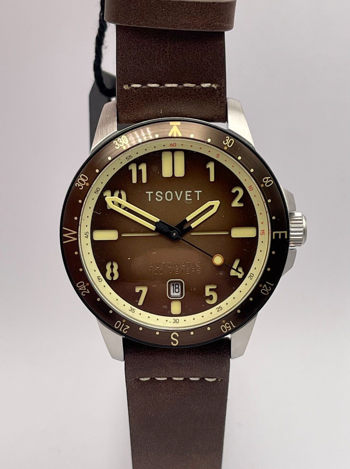 Tsovet SVT Automatic. New in Box, Leather Strap, Water Resistant, $500 retail