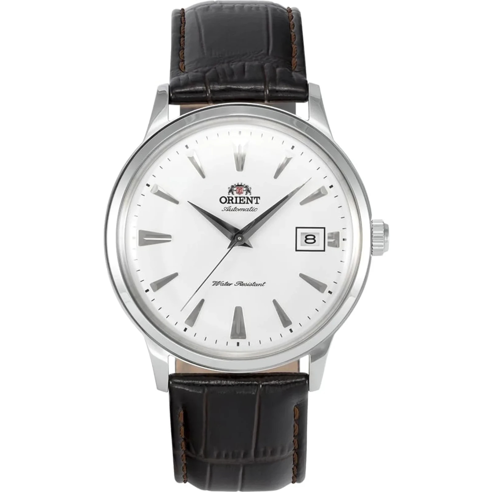 Orient Bambino Mens Automatic Watch TAC00005W0 White Date Dial Brown Leather 30M