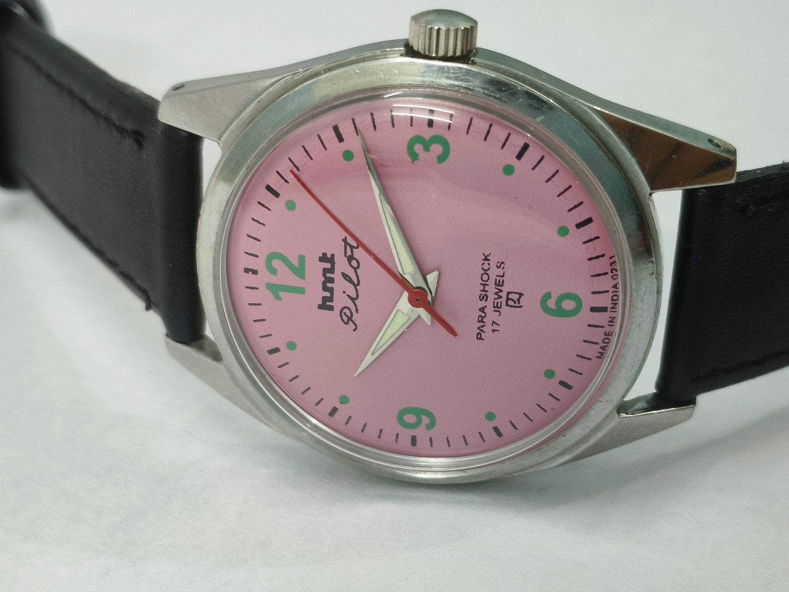 Vintage HMT Pilot Pink 17 Jewels Mechanical Hand Winding Men’s Wrist Watch