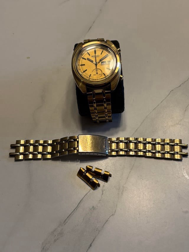 Seiko 6139-6015 Chronograph Automatic Watch Gold Tone Bruce Lee Edition