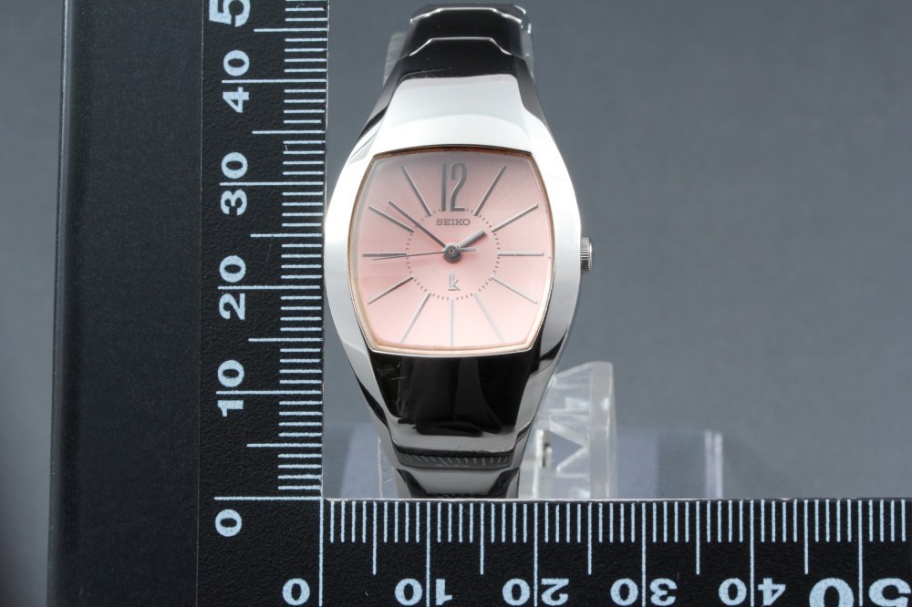 Near MINT SEIKO Lukia 4N21-5450 Pink Dial Quartz 24.2mm Ladies Watch