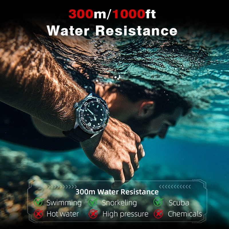 NORTH EDGE TRITON Solar Powered Dive Watch Quartz Watch Men 316L Stainless case