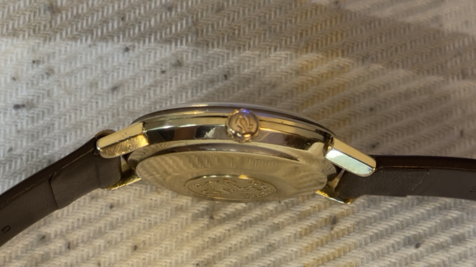 OMEGA Seamaster De Ville Automatic Gold Filled Silver Dial 34mm Black Leather