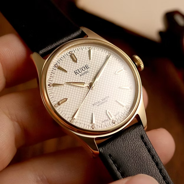 KUOE Kyoto Royal Smith 90-006 Gold Ivory Waffle Dial Miyota 9039 Auto Unused JP