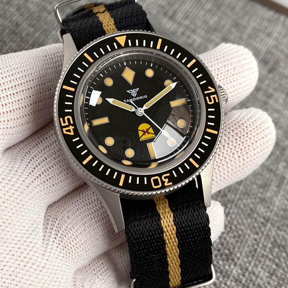 Tandorio 40mm Retro Domed Sapphire Lume Automatic Japan NH35 Men Watch 20ATM