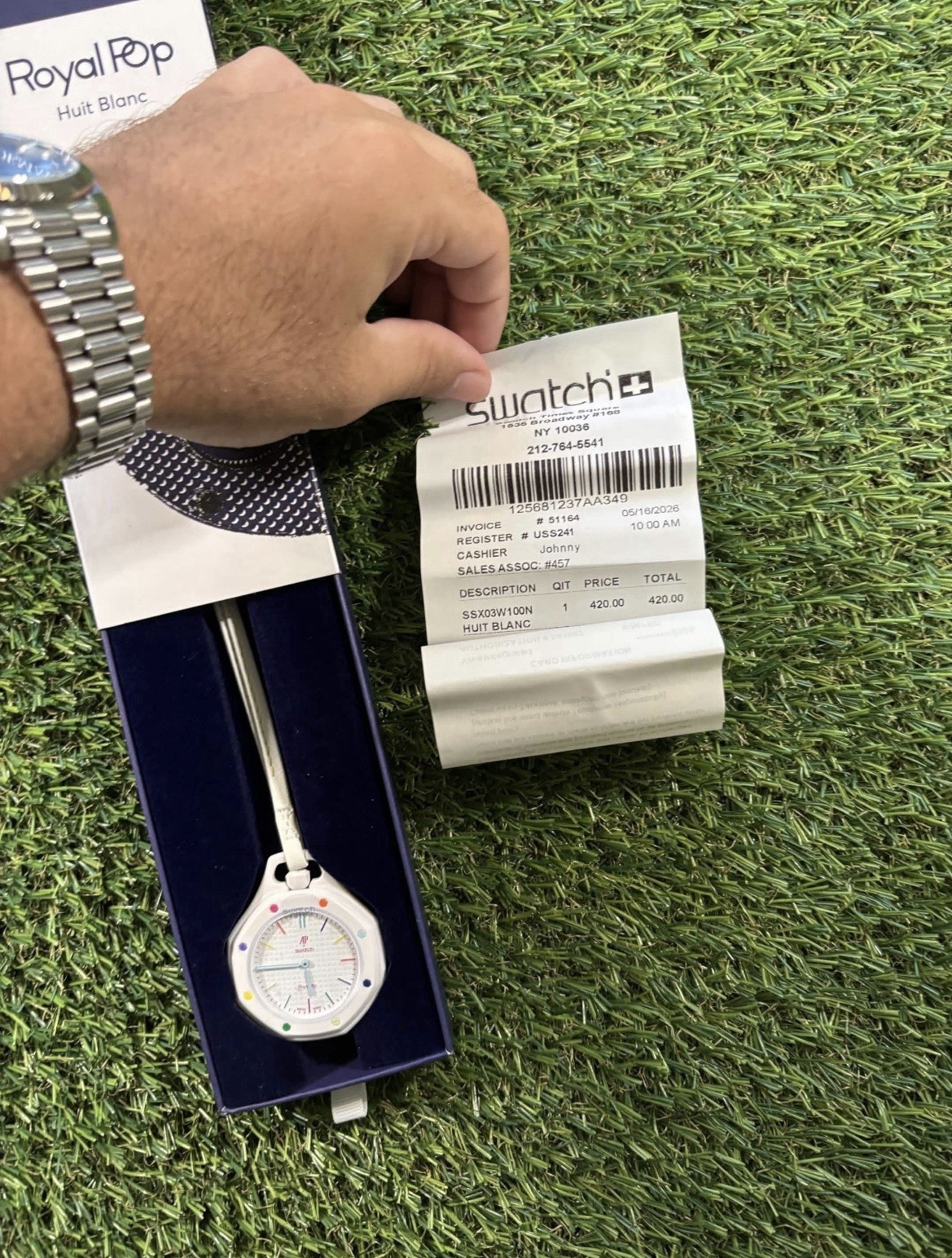 Ap X Swatch Pop Legacy Huit Blanc Comes With Receipt And Bag New In Box