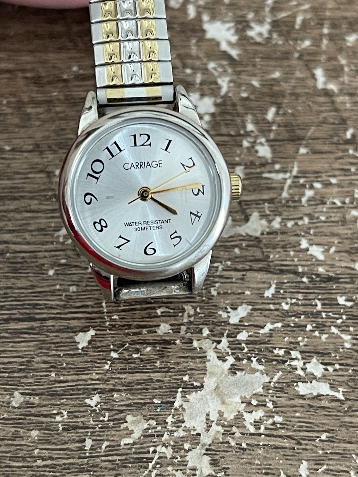 Carriage women’s watch gold silver tone quartz analog 10mm stretch band running