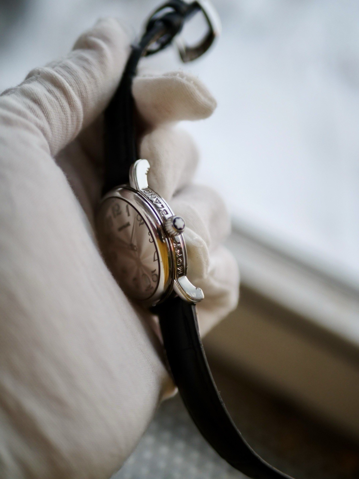 Montblanc Meisterstuck 7042 36mm Stainless Steel White Dial with Leather Strap