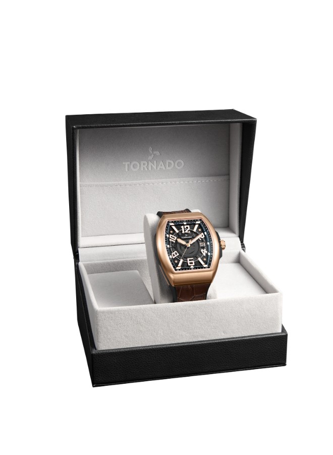 Tornado Aristocrate Men’s Analog Watch | Black Dial, 44mm, 50 m (5 ATM)