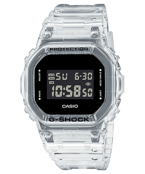 Casio G-Shock Skeleton Transparent Resin Black Dial DW-5600SKE-7 Digital Watch
