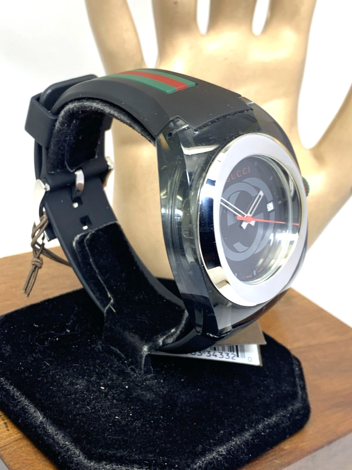 GUCCI Men’s Watch YA137101 Sync Swiss Quartz Black Rubber Band 46mm
