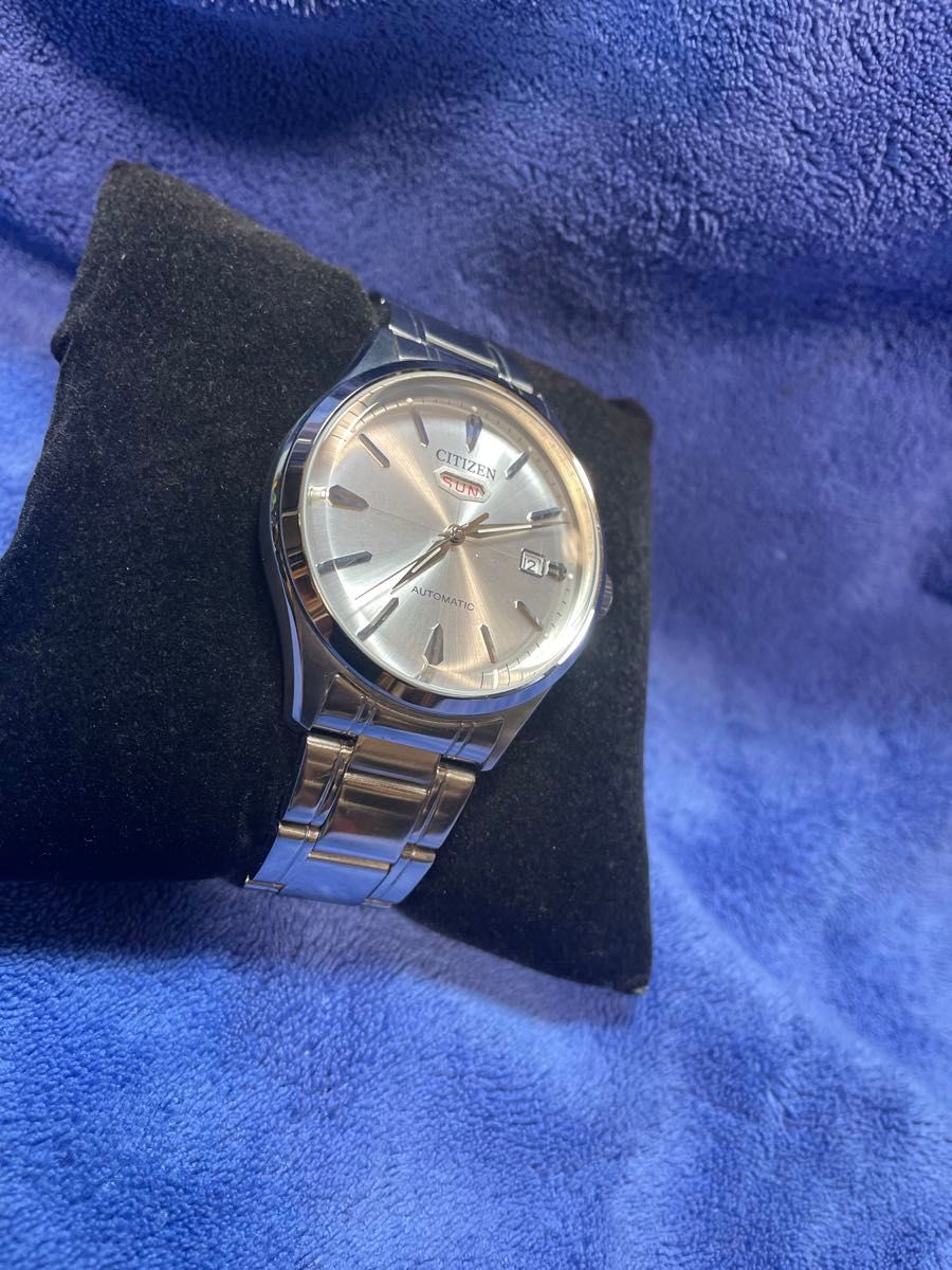 Excellent condition CITIZEN 21 jewels automatic record label C7 day date silver