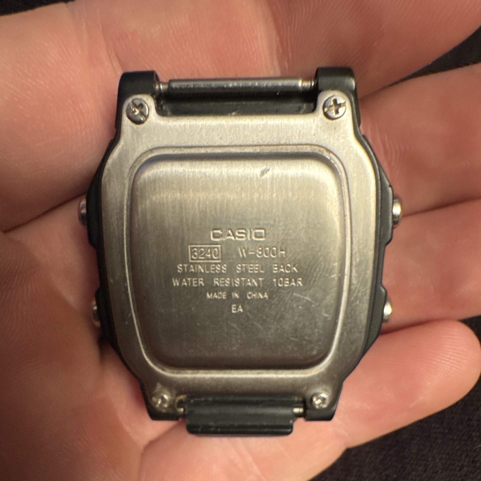 Casio W-800H Digital Quartz Sport Watch 100m Black Resin Backlight Alarm
