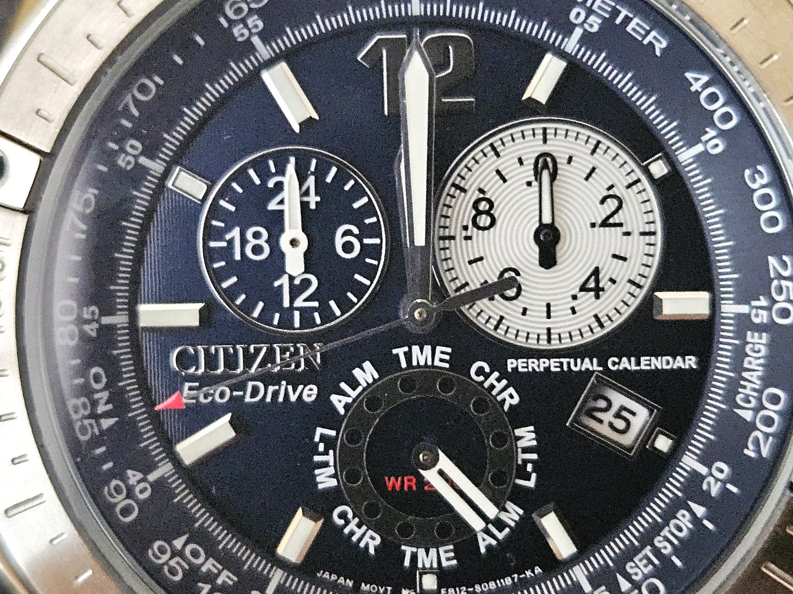 New Citizen BL5370-51L Chronograph EcoDrive Perpetual Calendar Tachymeter Watch