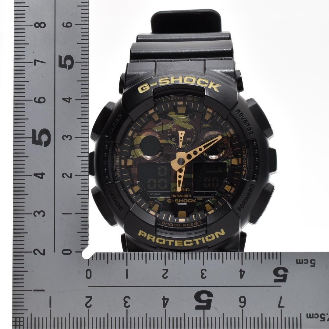 CASIO G-SHOCK GA-100CF Black Gold Camo Watch Used