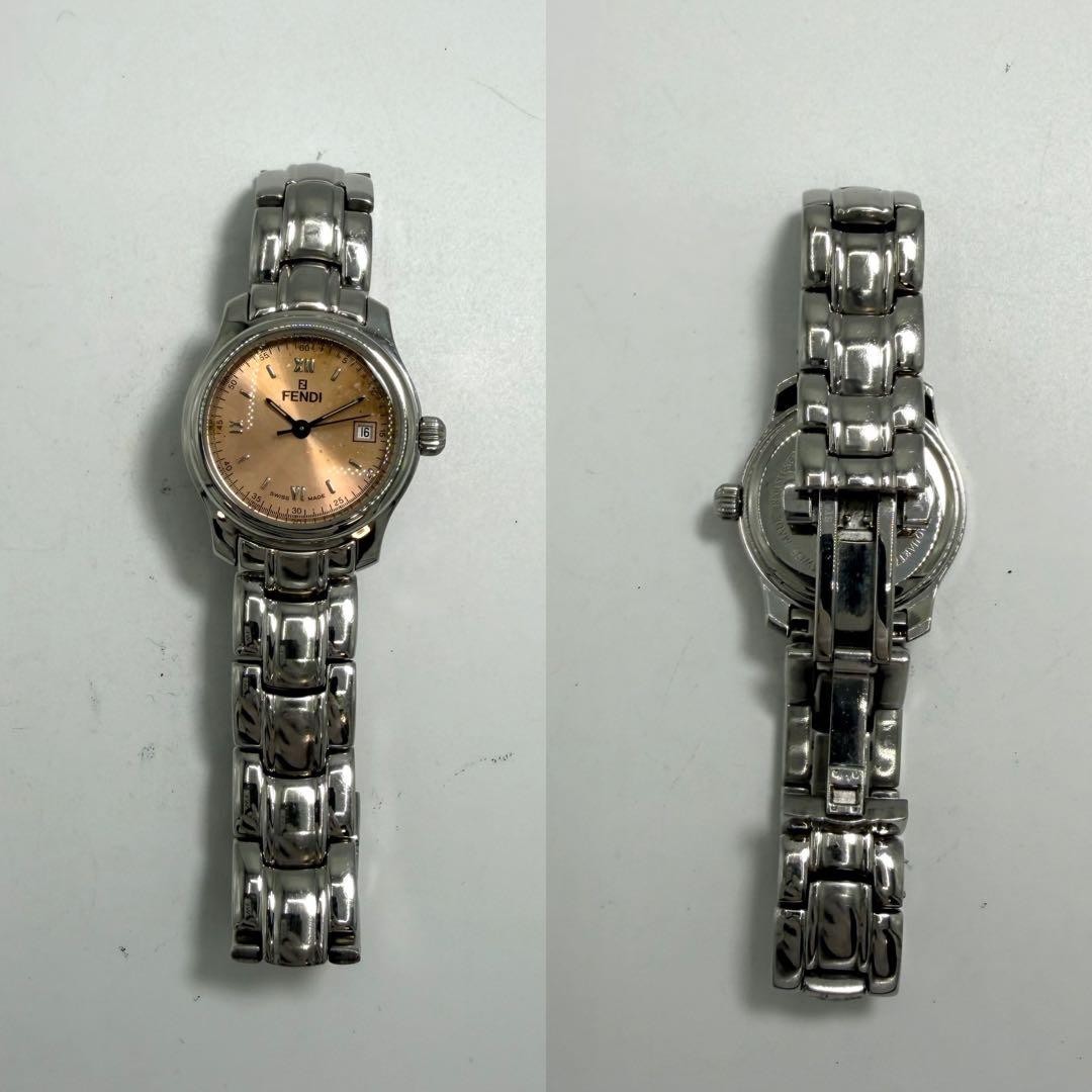 Fendi 210L Ladies Round Zucca Quartz Beige Watch Japan 07412