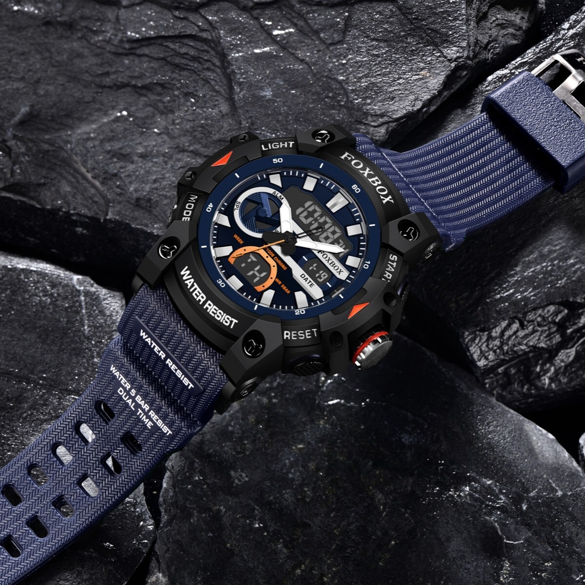 Men’s Watch Big Dial Quartz Digital Analog Luminous Waterproof Sports Wristwatch