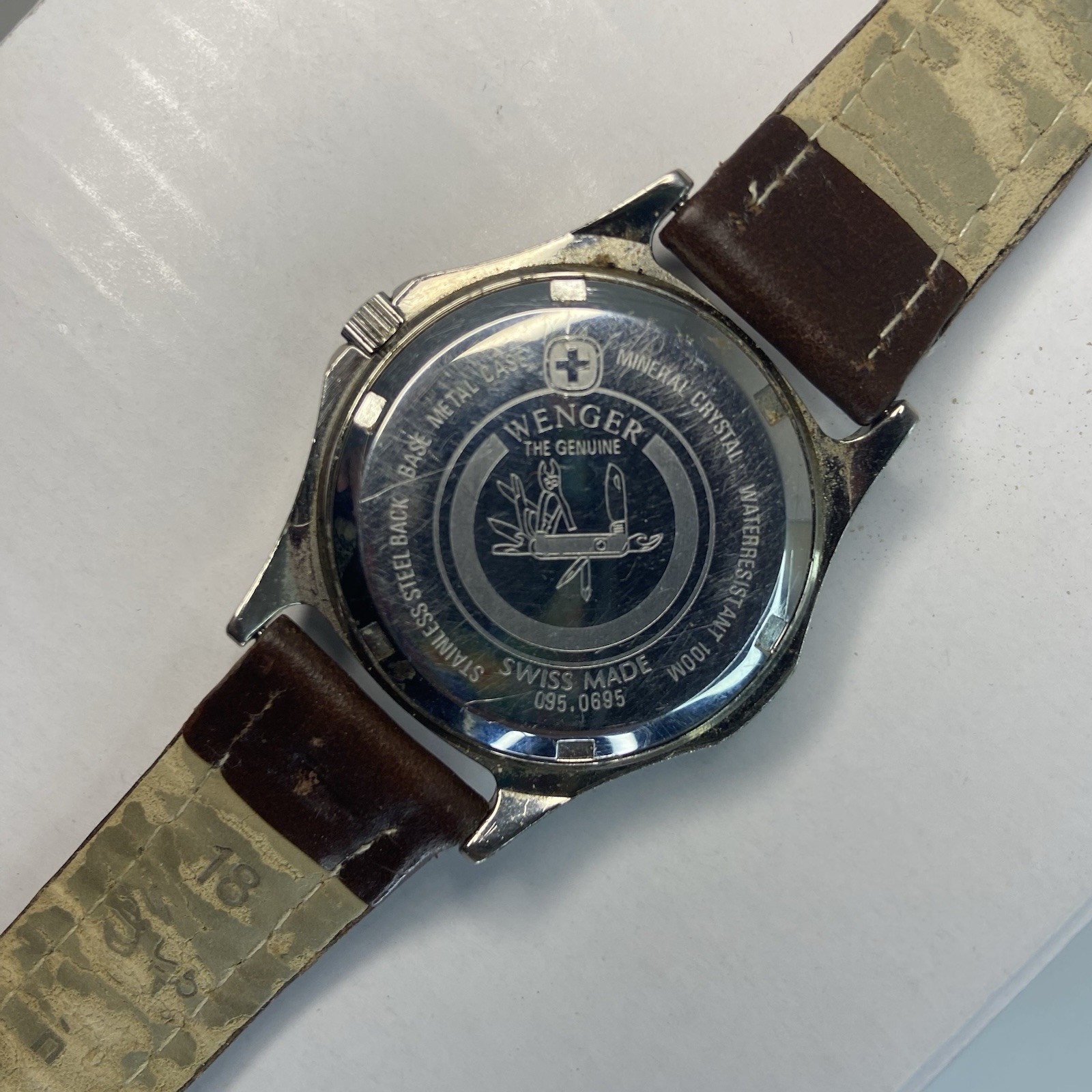 Vintage Wenger S.A.K. Design Swiss Made Quartz Original Leather Band New Battery