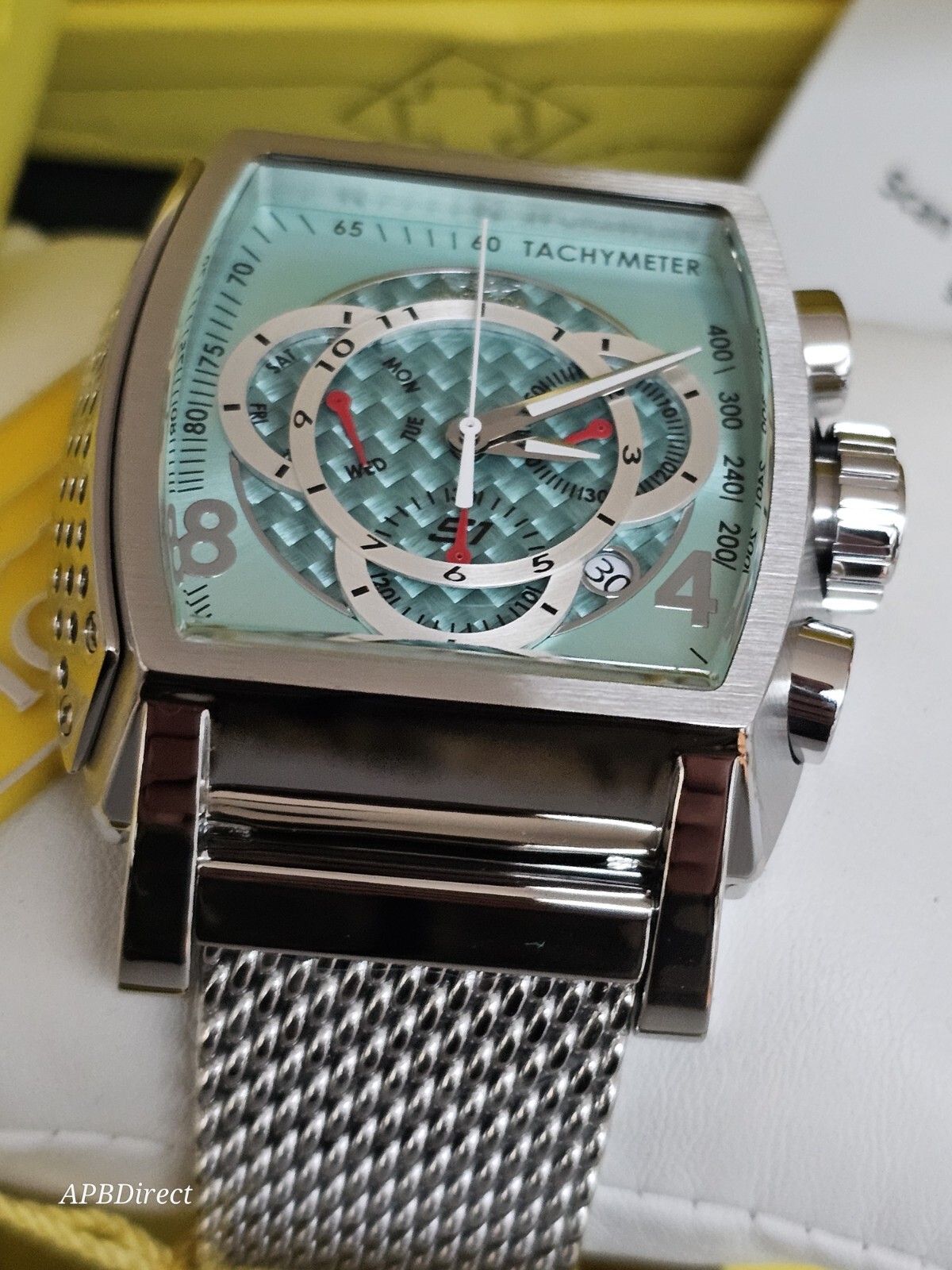 Invicta – S1 Rally – Blue Glass Fiber – Milanese Swiss Z60 FE Chrono Mens Watch